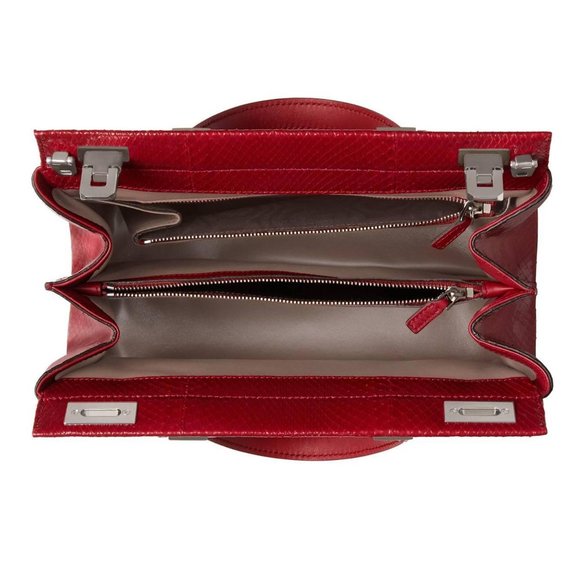 NWT GUCCI GG ZUMI TOP HANDLE PYTHON SATCHEL BAG - Picture 3 of 14